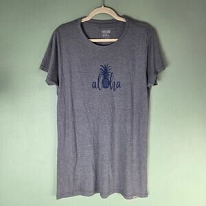 Cariloha Womens Gray Pineapple Aloha Short Sleeve Tee Shirt Size 2XL Lightweight